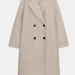 Zara Classic Beige Double-Breasted Trench Coat